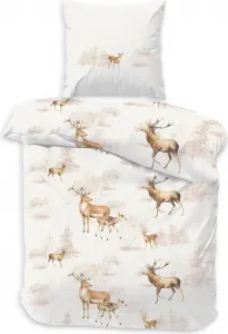 Постельное белье в деревенском стиле, с рисунком оленей, 135x200 + 80x80 см, 100% хлопок TRAUMHELDEN