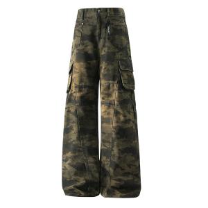 X1617 Повседневные брюки Unisex Camouflage, умеренный прямой крой