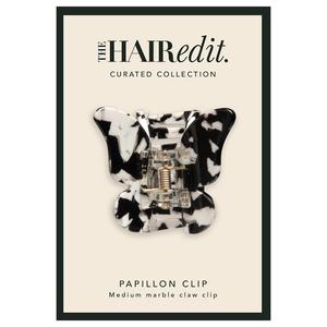 Заколка для волос papillon claw clip - black & white The Hair Edit, количество 1 шт.