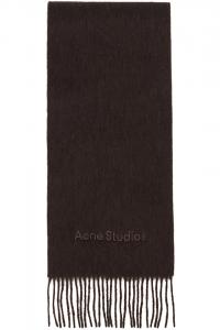 Acne Studios Коричневый шерстяной шарф с логотипом