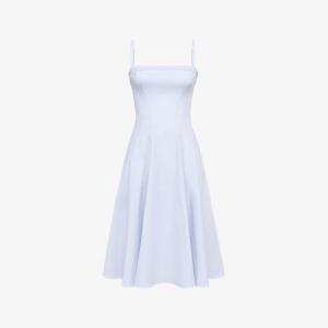 Платье миди House Of Cb Dolly из хлопка с эластаном и квадратным вырезом, голубой