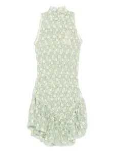 Мини-платье с высоким воротом и цветочным кружевом Roberta Einer, зеленый