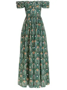 Платье макси Espliego Lunar Agua By Agua Bendita, зеленый