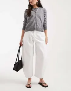 Бежевые джинсы с завязками на талии ASOS DESIGN