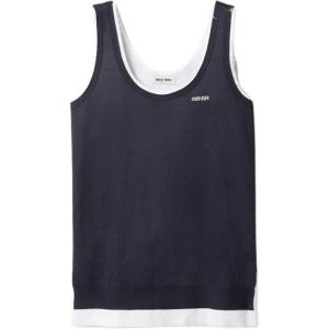 Платье без рукавов с вышитым логотипом MIU MIU, белый