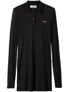 Miu Miu платье мини в рубчик, черный