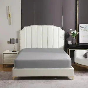 Простыня на резинке серая атласная 120 х 200 + 30 см, разные цвета Spod Igły i Nitki