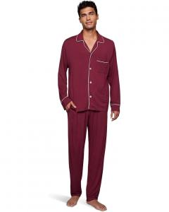 Мужской пижамный комплект Eberjey The William Modal Long, Bordeaux/Ivory