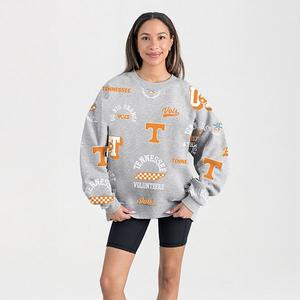 Женский серый свитшот из флиса tennessee volunteers always on repeat Gameday Couture