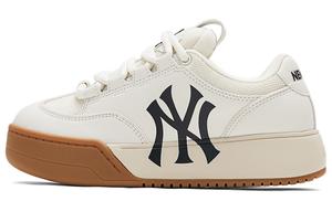 Массивные широкие низкие скейтерские кеды унисекс белый бежевый MLB, крем