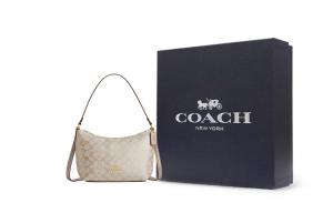 COACH Портативная сумка через плечо из лакированного полотна
