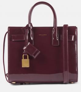 Сумка Sac De Jour Nano из лакированной кожи Saint Laurent, Dark Red Wine