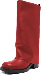 Женские сапоги YDN до колена с закрытым круглым носком, на невысоком каблуке, без застежки, повседневные модные ботильоны для зимы, повседневного ношения, вечеринок и офиса, размер 4-16 US, Red