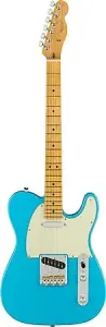 Fender American Pro II Telecaster с кленовой грифовой доской, цвет Miami Blue, с чехлом