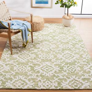 Ковер ручной работы из премиальной шерсти SAFAVIEH, 183 x 275 см, Blossom Collection Light Green/Ivory BLM104W для гостиной, столовой, спальни