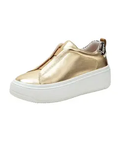 GOLDE | Слипоны на платформе из кожи или замши Linea Paolo, золотой