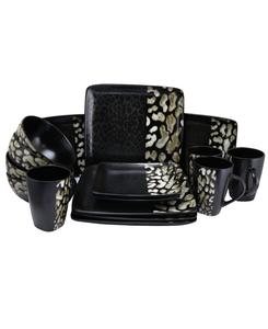 Набор посуды Savannah, 16 предметов, на 4 персоны Elama, черный