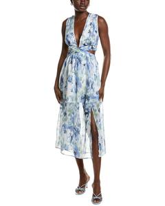 IPPONELLI Миди-платье с вырезом на талии, синий