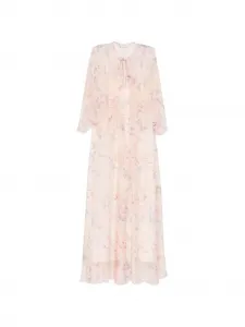 Макси-платье с цветочным принтом Forte Forte, розовый