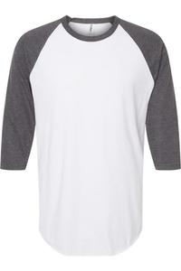 Футболка-реглан из тонкого джерси Tultex Unisex, цвет white/ heather charcoal