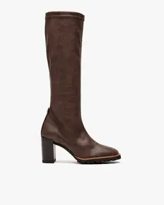 Женские эластичные сапоги под кожу с каблуком Pedro Miralles, коричневый