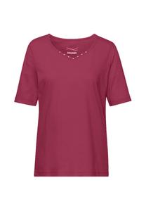 Короткий размер: футболка с очаровательным вырезом и стразами. Goldner, цвет merlot
