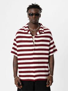 Повседневная рубашка VAMOS CLO Comfort fit Button Up Shirt, цвет burgundy/white