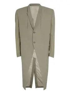 Клетчатое пальто на пуговицах Rick Owens, серый