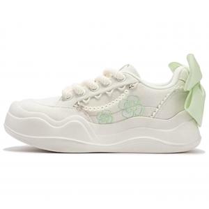 Rolife x Противоскользящие износостойкие низкие кеды для скейтбординга женские бело-зеленые 361°