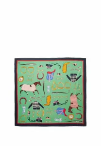 Блумфилдский квадратный платок Joules, Green Equestrian