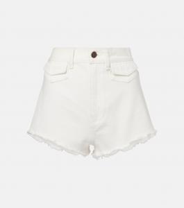 Потертые джинсовые шорты Chloé, белый
