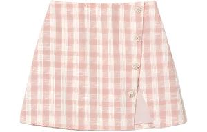 Self-portrait Женская юбка-мини в клетку красного и розового цветов Casual Short Skirts