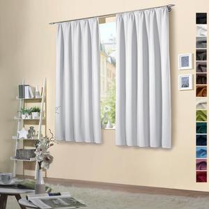 Heimtexland  Упаковка из 2 термоплотных штор, защита от солнца, холодоизоляция, плотные шторы, лента с рюшами, тип штор 139, серо-белый, В x Ш 175 x 135 см, серый