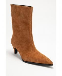 Женские кожаные ботинки Aleo с острым носком Forever & Always Shoes, Cognac suede leather
