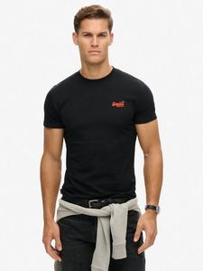 Футболка с коротким рукавом и круглым вырезом из органического хлопка Superdry, Black/Hazard Orange