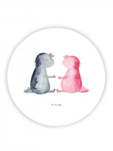 Mr. & Mrs. Panda Белый магнит на холодильник с изображением аксолотля  Любовь без слов