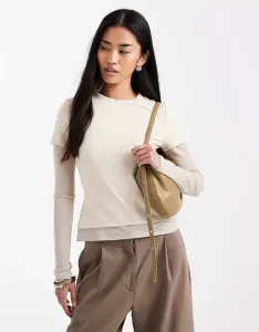 Двухслойный сетчатый топ с длинными рукавами ASOS DESIGN