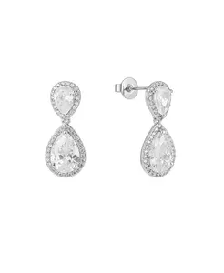 Серьги-Подвески из кристаллов осины Untamed Petals, silver