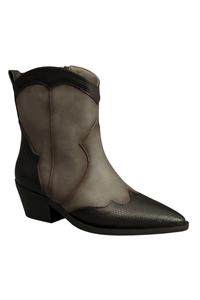 Блестящие ботильоны цвета металлик в стиле вестерн в винтажном бронзовом стиле с острым носком и блочным каблуком IVACHY, коричневый