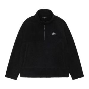 Флис Stussy Polar Fleece Half Zip Mock Neck, черный