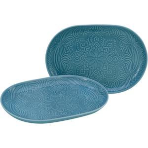 Сервировочная тарелка Orient Mandala набор для сервировки, 28x20 см каждая Creatable, синий