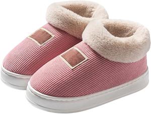 Зимние женские ботинки с теплой толстой подошвой, внутри с флисовой подкладкой, удобные шлепанцы для дома и улицы, нескользящие, повседневные Generic, Pink