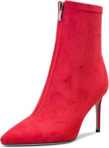 Женские ботильоны Castamere на высоком каблуке, заостренный носок, короткие ботинки до щиколотки, каблук 8,5 см, на молнии, классические милые туфли, Red A