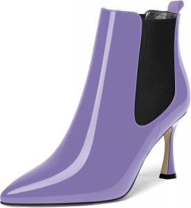 Женские ботильоны MOVINSTEPS с острой ноской, лакированные, на шнуровке, блестящие вечерние с высокой шпилькой 3,3 дюйма