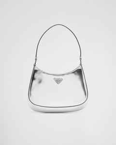 Сумка Prada Cleo из полированной кожи через плечо, серебряный