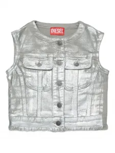 Жилет с эффектом металлик Diesel Kids, серебряный