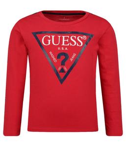 Лонгслив детский Guess с фирменным логотипом, красный