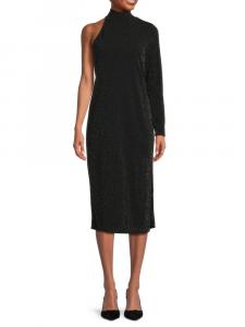 Блестящее платье миди на одно плечо Gibsonlook, черный