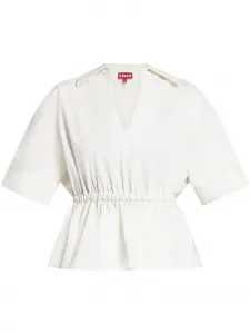 Блузка Bristol с баской STAUD, белый