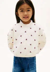 Свободная толстовка с изображением улыбающегося сердца и флага. Tommy Hilfiger, Ancient White